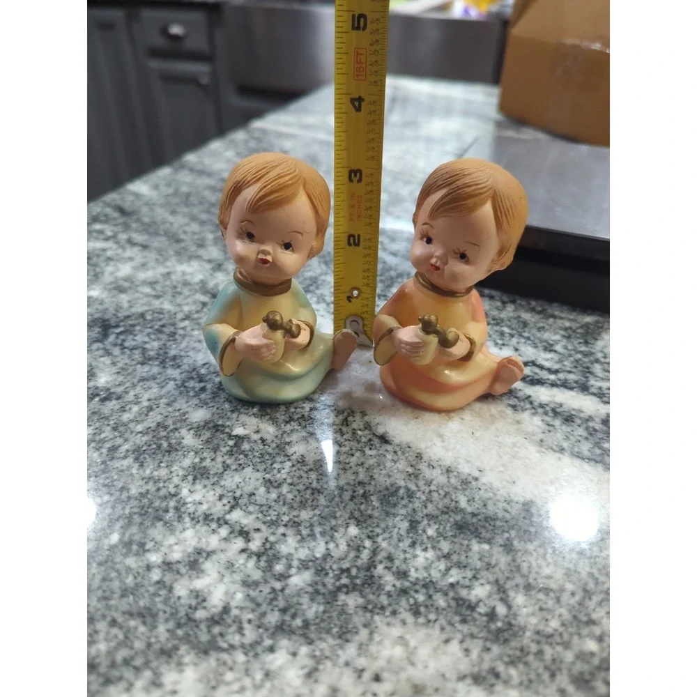 Vintage Collectible Wilton Cake Decor Topper Baby Boy Baby Girl Child Twins 1972